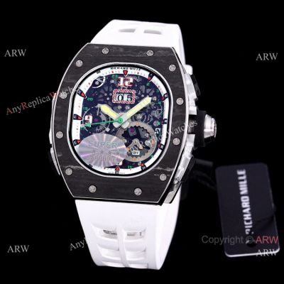 White Rubber Band Richard Mille 62-01 Tourbillon Vibrating Alarm ACJ Replica Watch